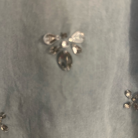 Chico's Light Blue Denim Shirt with Embellishments - Picture 7 of 7